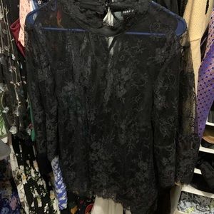 Torrid black lace sheer top
